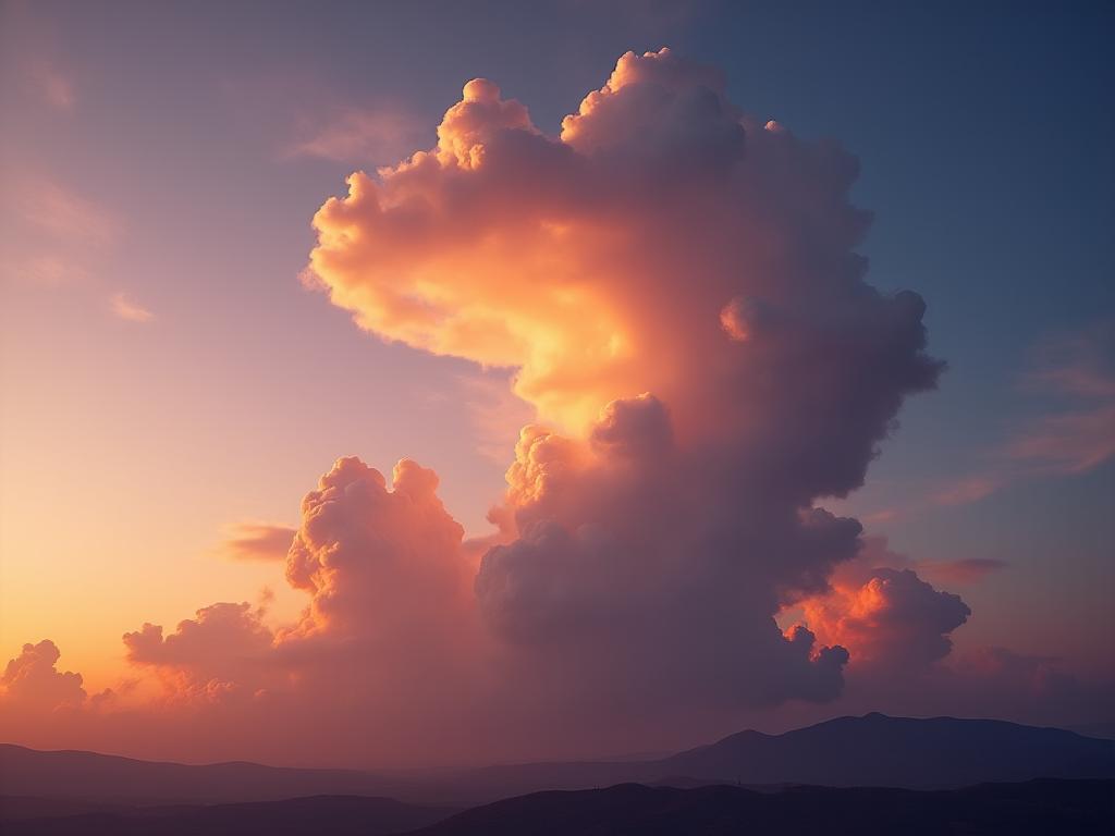 Pembentukan awan Mammatus semasa matahari terbenam